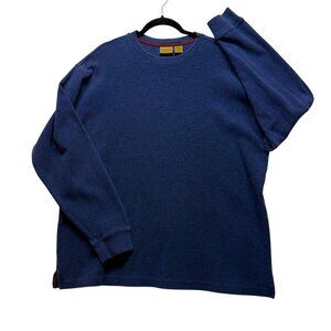 L.L. Bean Mens XL Tall Navy Blue Cotton Long Sleeve Crewneck Textured Sweatshirt